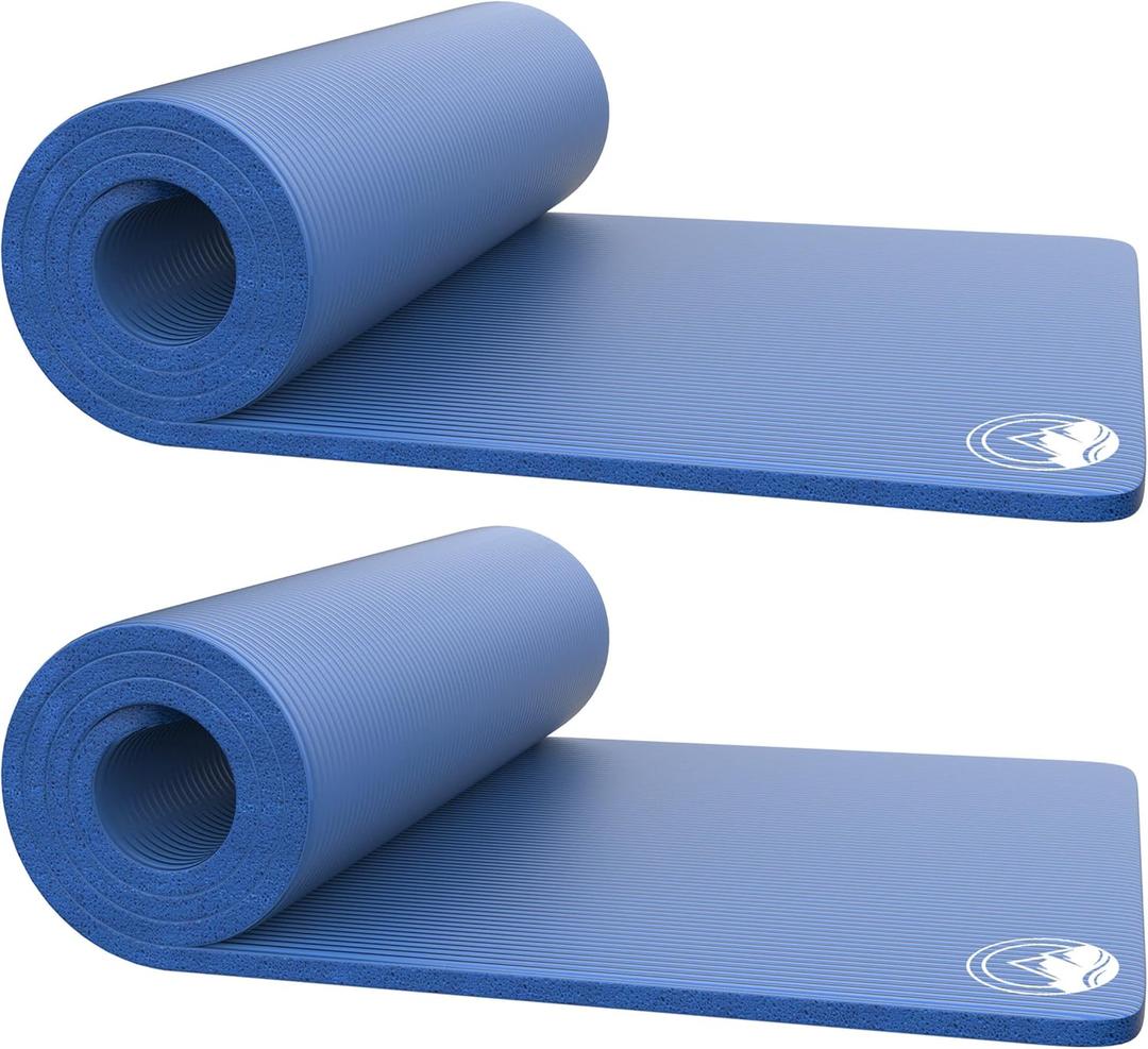 Foam Sleeping Pad for Camping - 1.25-Inch-Thick Waterproof Sleep Pad with Carry Straps for Cots, Tents, or Sleepovers by Wakeman Outdoors (Black) (Blue)