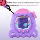 JCHPINE Silicone Cover Case for Tamagotchi Paradise Interactive Virtual Pet, Stand up Case with Screen Protector and Lanyard (Purple)