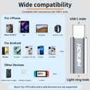 8 Pin to USB C Adapter 2 Pack,27W PD Fast Charging 480Mbps Data Transfer,Type C to 8 Pin Converter Compatible with Phone 15/16/17 Series,Pad Pro,G-alaxy,Not for Headphones/OTG/Flash Drive/Pencil Gray