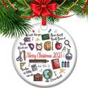 New Teacher Keepsake Ornament 2025 Teacher Appreciation Gift End of Year Present for Educators Ceramic Apple Tree Decor (T36)