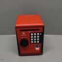 Kids Safe Box with Fingerprint Code, Talking Piggy Bank, ATM Savings Bank for Real Money, Great Toy Gift for Children(Black/Red)