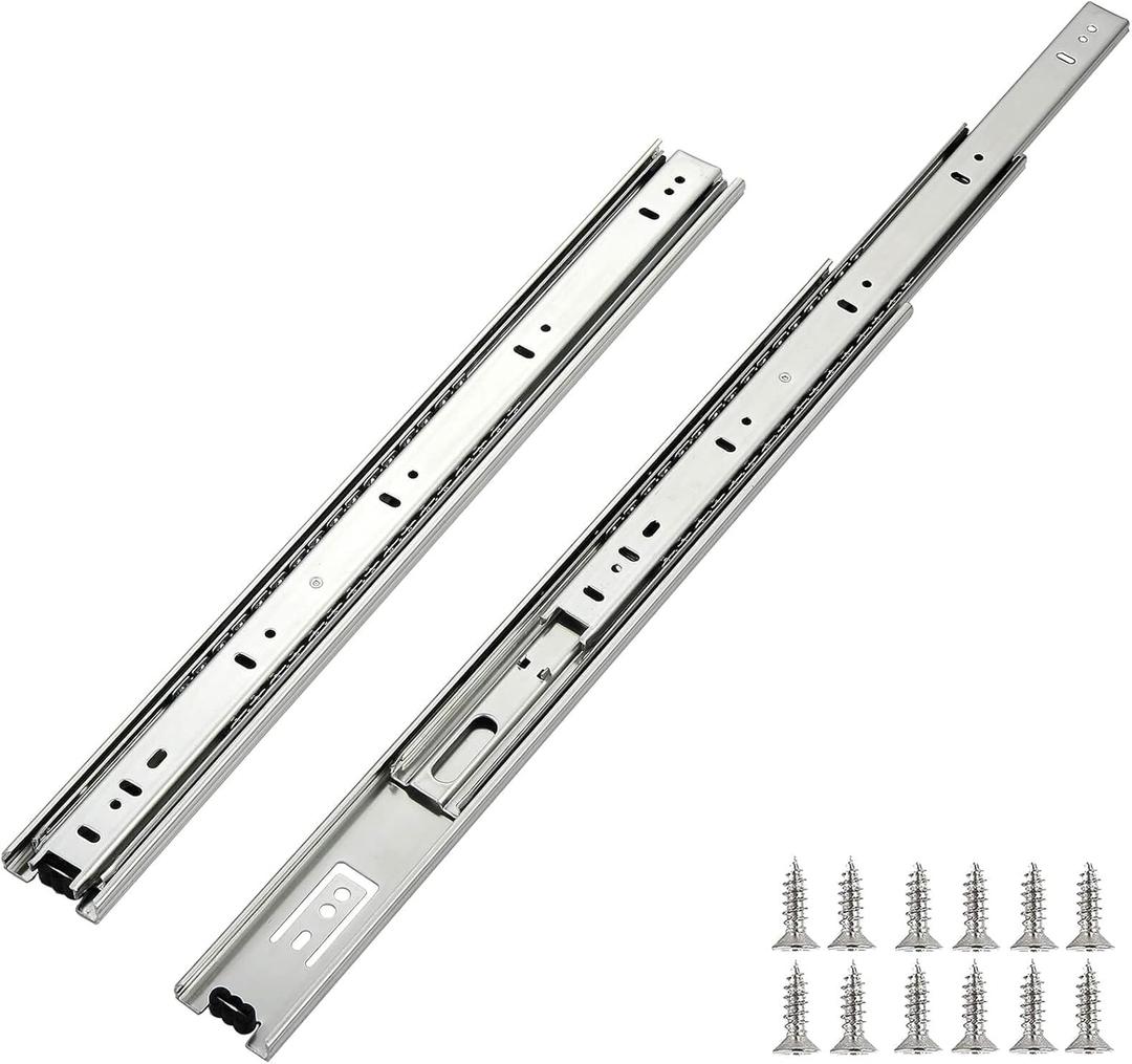 OCG Drawer Slides 18 Inch(5 Pairs), Full Extension 3-Section Ball Bearing Side Mount Drawer Slides, 100 LB Capacity