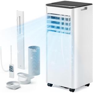 EUHOMY 10,000 BTU Portable Air Conditioners Up to 450 sq.ft, 3-1 Standing Smart Cooling AC with Remote, Dehumidifier, Fan, Air Conditioner Cools Room, 3 Modes, 24-hour timer, LED Display, Bedroom