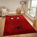Spider Area Rug 3D Digital Print Carpet White Eyes Red Spider Web Rug Perfect for Kids Room Bedroom Playroom and Home Decoration Floor Mat Rugs 3' x 4' (Color-1)