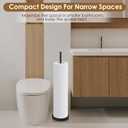 Toilet Paper Holder Stand,Free Standing Toilet Paper Holder with Reserve Function,Rustproof Matte Black Toilet Paper Holders Free Standing,Non-slip&No Drilling Toilet Paper Stand Designed for Easy Use (24.37in)