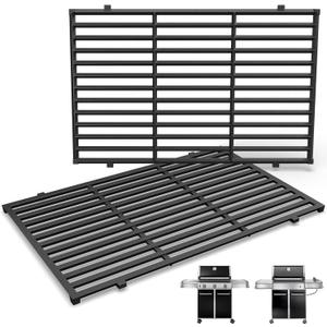 QuliMetal 19.5" Grill Grates for Weber Genesis 300 Series, Genesis E310 E320 E330 S310 S320 S330, Replacement Parts for Weber 7524,7528, Cast Iron Grill Grates