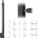 Muzata Aluminum Black Side Mount Cable Railing Post 36 Inch 36"X2"x2" Undrilled Space-Saving Cable Railing System Kit Indoor Outdoor Seaside with Paper User Guide PW01 BNAS