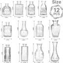 Clear Glass Bud Vase Set of 12 Pcs,Small Bud Vases in Bulk,Glass Crystal Flower Vases Table Centerpieces for Party Event Wedding Decor Baby Shower Decorations (Clear, 12 Pcs)