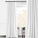 StangH Blackout Curtains 108 inches Long for Living Room, Two-Layer Faux Linen Thermal Insulated Curtains, Back Tab Thick Noise Reducing Drapes for Bedroom, Oyster White, W50xL108, 1 Panel