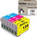BeOne Remanufactured Ink Cartridges Replacement for Epson T126 126 to use with Workforce 60 435 520 545 630 633 635 645 840 845 WF-3520 WF-3530 WF-3540 WF-7010 WF-7510 WF-7520 Printer (2C, 2M, 2Y)