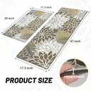 Kitchen Mats for Floor 2PCS Cushioned Anti Fatigue Kitchen Mats Waterproof Non Slip Kitchen Mat Rug Set Comfort Foam Standing Mat for Sink, Laundry, Office,17.3" x 28" + 17.3" x 47", Brown White