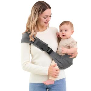 AUYEAZGO Toddler Sling Carrier - Premium Cotton, Expandable & Ergonomic, One Size Fits All, Ideal for 6-48 Months (11-44 lbs), Compact & Easy to Use, Dark Gray