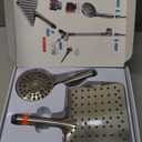 Dual Handheld Shower Head Combo, 2-in-1 Rain Shower Heads System Wide Rainfall Shower Head and 10 Modes High Pressure Hand Held Showerhead with Built-in Power Wash - Brushed Nickel