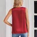 Zeagoo Women's Silk Satin Tank Tops V Neck Casual Camisoles Sleeveless Business Work Blouses Dressy Summer Shirts (Red, XL)