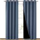 NICETOWN 100% Blackout Curtains 84 inches Long, Pair of Energy Smart & Noise Blocking Out Drapes for Baby Room Window, Thermal Insulated Guest Room Lined Window Dressing (Stone Blue, 52 inches Wide)