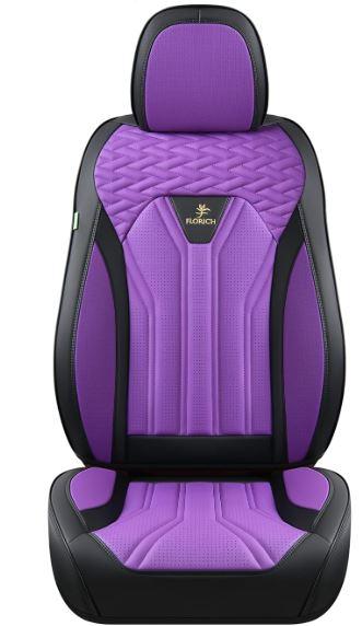 FLORICH Automotive Seat Covers, Seat Covers Full Set, Car Seat Protectors, Purple & Black Automotive Seat Covers Fit for Most Cars Trucks