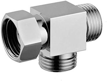 1/2" Brass Chrome 3 Way Diverter, Hose Fitting Tee, T Shape Adapter Connector for Angle Valve Hose, Bath Shower Arm, Toilet Bidet Sprayer Faucet (chome)