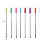 Set of 4 Pieces Stainless Steel Straws,Reusableï¼ŒWith Cleaning Brush and Zipper Pouch Bag(Purpleï¼‰
