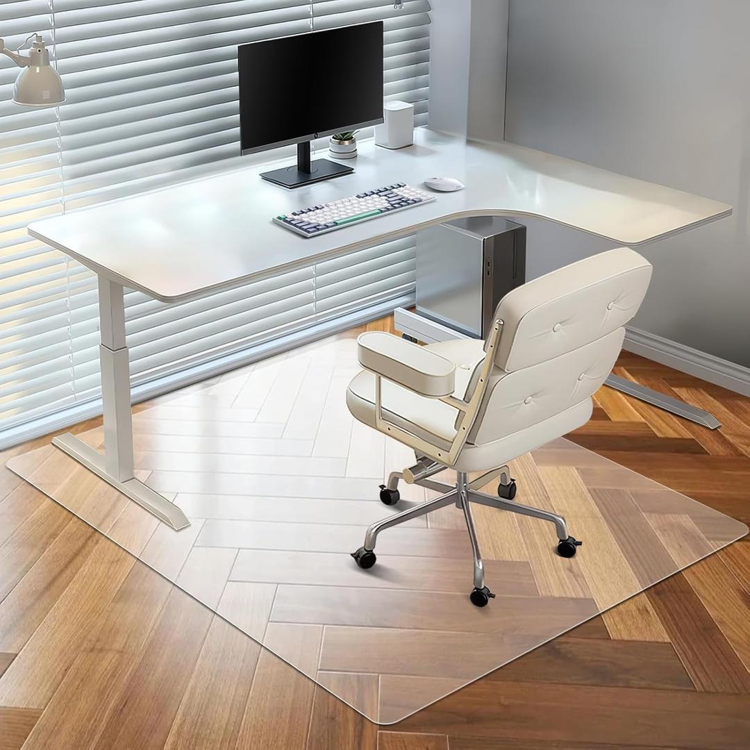 Vicwe Chair Mat for Hardwood Floor, 46 x 72 Large Office Chair Mats, Clear Floor Protector Mat, Easy Rolling Chair Mats for Office Home, Easy to Clean (Rectangle)