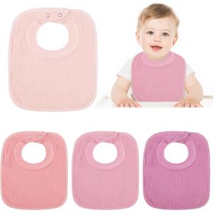 Twistover Newborn Bibs Neck Padded Baby Feeding Muslin Cotton Burlap with Padded Absorbent Collar for Drooling Teething