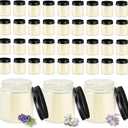 ACITHGL 36 Pcs 4oz Mini Mason Jar Candles Small Scented Candles Bulk Aromatherapy Ideal Souvenir Favors for Wedding Birthday Party (Freesia, Lavender, Jasmine, Black)