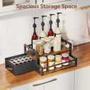 Coffee Syrup Organizer Rack, 2-Tier Coffee Bar Accessories, Bottle Holder Stand with K Cup Storage Drawer for Coffee bar, Wine Rack, Storage Shelves for Syrup. (Rustic Brown)