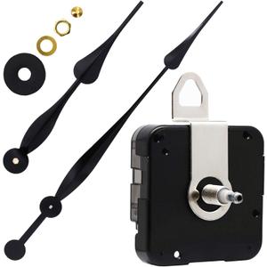 Youngtown High Torque Long Shaft Clock Movement Mechanism with 12 Inch Long Spade Hands (29/32 inch Total shaft length, Black)