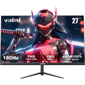 Gaming Monitor 27 inch 180Hz 1ms PC Gaming Computer Monitor -FHD 1080P, FreeSync, 1 x HDMI 2.1, 1 x Display Port 1.4, 1 x USB, IPS, Blacklevel Adjust, VESA Compatible,Black