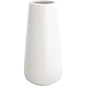 11 Inch Tall Matt White Ceramic Vase for Flowers & Pampas Grass, Classic Rustic Style Decorative Vases for Home Decor Table Centerpieces