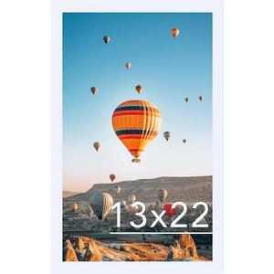 JCJMY 13x22 Picture Frame White for Poster Photo Picture, Horizontal and Vertical Formats for Wall Hanging, 13 x 22 Wall Gallery Poster Photo Frame for 13 by 22 Photos Posters, White