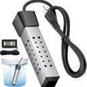 Immersion Water Heater,Pool Heater for Inflatable Pool, Portable Hot Tub Heater with Stainless Steel Protection Guard and LCD Digital Thermometer,Heat Water Fast in Small Pool,Bucket and Bathtub.
