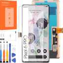 Screen for Google Pixel 6 Pro Screen Replacement for Pixel 6 Pro LCD Screen G8VOU,GLUOG Touch Display Digitizer Assembly Repair PartsBlack with Fingerprint Function