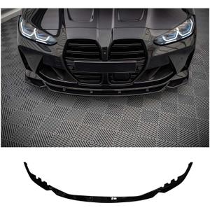 Front Bumper Lip Spoiler Splitter Deflector Chin Trim Compatible with BMW M3 G80 M4 G82 Sedan 4-Door Coupe 2-Door 2021 2022 2023 2024 2025 Glossy Black