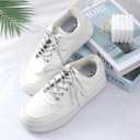 2 Pair Silver Shoe Laces for Womens Sneakers, Glitter Round Shoe Laces, Sparkling Round Shoelaces String for Sneakers Boots Sweatpants Hoodies Accessories (Silver)
