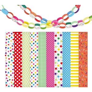 Morcheiong 600Pcs Paper Chains Happy Birthday Craft Paper Strips for Classroom Home Party Decoration Supplies