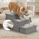 Zerbuger Wider Dog Ramp for High Bed with Storage 18" H, Foldable Dog Stairs for Small Medium Large Older Senior Animal, Sturdy Dog Step for Climbing Bed or Couch, Arthritis-Friendly (Gray, No Condo)