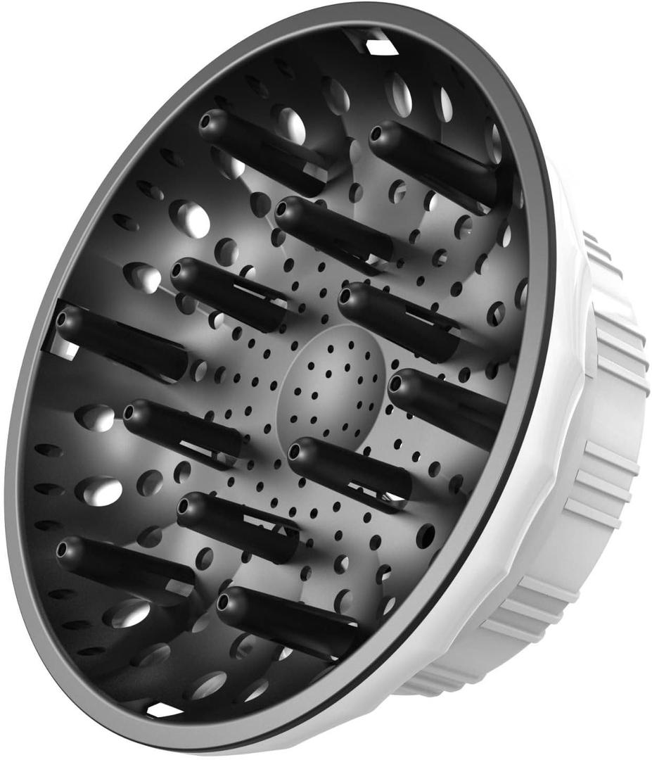 Universal Hair Diffuser for Blow Dryer - Fits All 1.4-2.4 inch Dryers, Professional Ionic Diffuser Attachment for Curly/Wavy Hair, Reduces Frizz & Enhance Curls, Lightweight, Travel-Friendly (white)