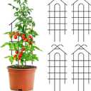 ARIFARO 24" Metal Garden Trellis for Climbing Plants, 4 Pack Plant Trellis for Potted Plants, Indoor Outdoor Black Trellis for Vines, Flowers, House Plants, 10" Wide