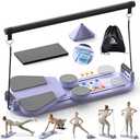 Canlanmu Pilates Board,Multifunctional Rebound Abdominal Board,Foldable Pilates Reformer Set, Ab Core Trainer Machine,Ab Exercise Board,Abs Workout Equipment for Women Home Gym Equipment,Purple