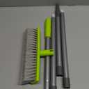 Floor Scrub Brush 2 in 1 Scrubber and Squeegee, Stiff Bristle Deck Brush for Cleaning Concrete, Patio, Garage, Kitchen, Carpet and Bathroom 57" Long Handle, Green 