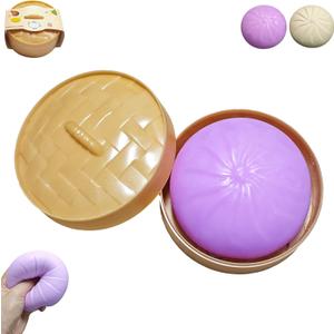 Giant Dumpling Squishy, Large Dumpling Squishy, Mystery Jumbo DumplingSquishy, Cute Anxiety Relief Fidget Toy, Soft Squeeze Decompression Dough for Adults(Purple)