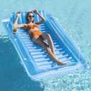 Inflatable Pool Floats Lounger for Adults, Blow Up Tanning Pool Raft Sun Tan Tub with Inflatable Pillow for Family Outdoor, Garden, Backyard Summer Water Party (14+ Year Old) (Small,Blue)