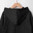 SweatyRocks Girl's Cute Graphic Hoodies Long Sleeve Cartoon Print Pullover Hooded Sweatshirts (Black)