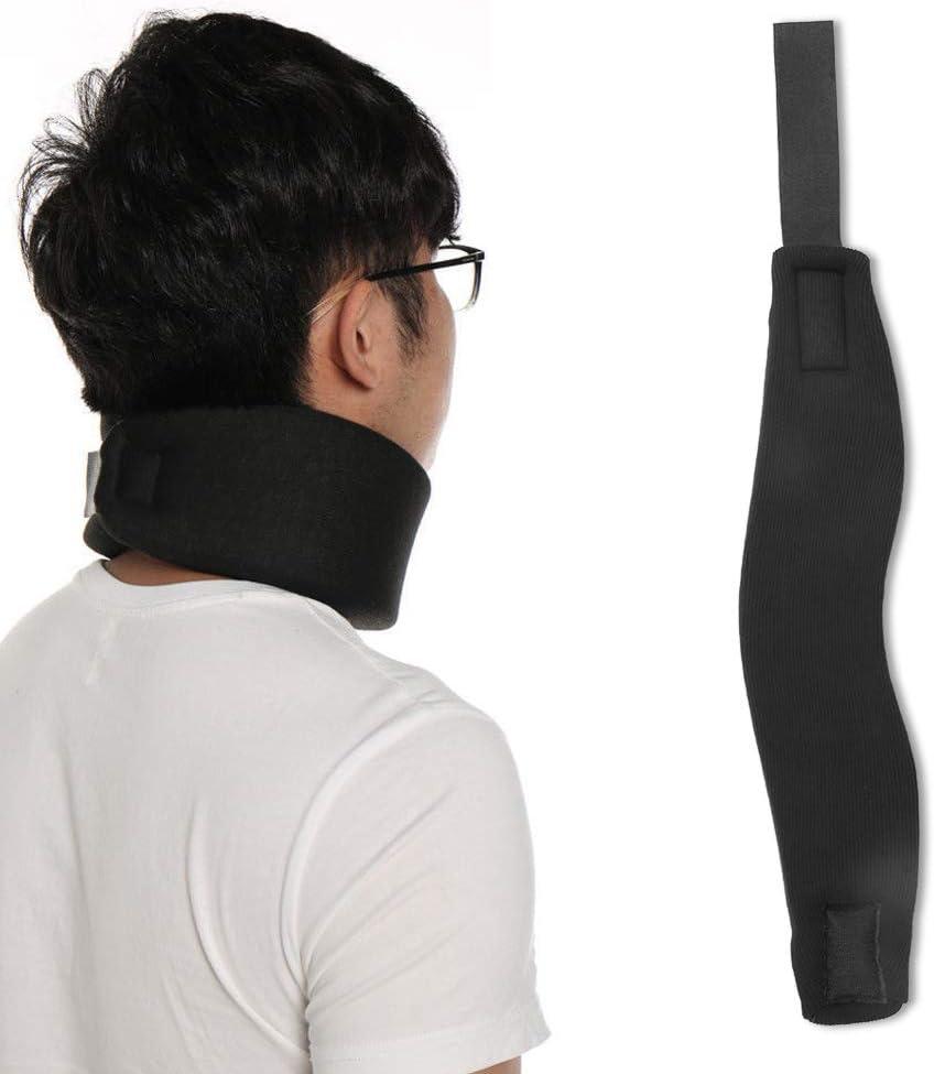 Black Soft Sponge Neck Brace,Protection Cervical Collar Support Pain Relief for Outdoor Fitness (S)