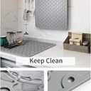 2 x AMOAMI Dish Drying Mat,Heat-resistant,Easy Clean,Silicone Dish Drying Mats for kitchen Counter,Kitchen Gadgets Kitchen Accessories Kitchen Small Appliances (12" x 16", GREY) (Gray)