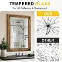 Wood Bathroom Mirror, 28"x40" Farmhouse Mirror for Wall | Rectangular Wood Frame, Shatterproof, Rustic Vanity Mirrors for Entryway, Living Room, Bedroom Decor, Horizontal or Vertical
