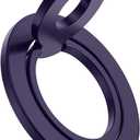 AILKIN Magnetic Phone Ring Holder Grip, Foldable MagSafe Stand for iPhone 17 Pro Max, Samsung, Two-sided Magnetic Phone Kickstand for Desk Stand & Car Mount, Compatible with Wireless Charging - Purple