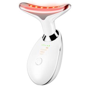 Neck Face Massager Face Sculpting Tool 3 Colour Modes and Vibration for Facial Massager for Double Chin (White)