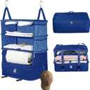 Bukere Hanging Packing Shelves for Luggage Suitcase, Portable Travel Cube Bag Organizer, Travel Essentials, Compression Closet Storage Organizer, X-Large Capacity (BLUE)