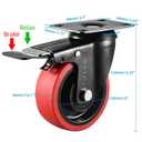 4 Inch Caster Wheels Set of 4 Heavy Duty TPR Rubber Wheels with Locking 2200Lbs Load Capacity Silent Swivel and Brake 360 Degree Casters Ideal for Industrial Carts Furniture Trolleys and Workbenches